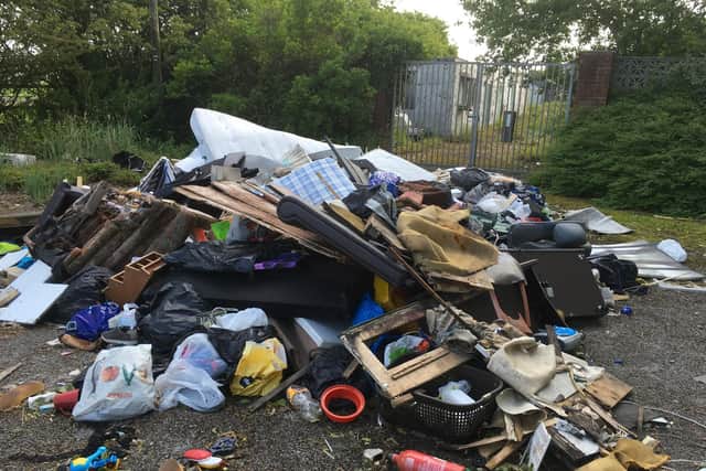 The rubbish dumped by serial fly-tipper Richard James at sites across rural Wyre.