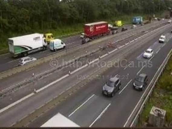 Ambulance crews are responding to a medical emergency on the M6 at junction 25 in Wigan this afternoon (Thursday, August 12). Pic: Highways