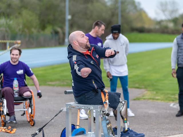 British Army veteran and Invictus Games gold medallist Dave Watson, from Preston,  training here for the discus throw. Picture by Shaun Richardson