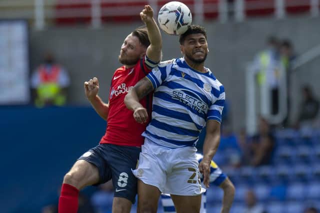 PNE skipper Alan Browne challenges in the air with Reading's Josh Laurent