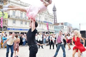 Cast of Dirty Dancing in St John's Square picture Dave Nelson
