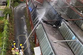 Firefighters at the scene in Poulton. Pic: Lancashire Fire and Rescue Service