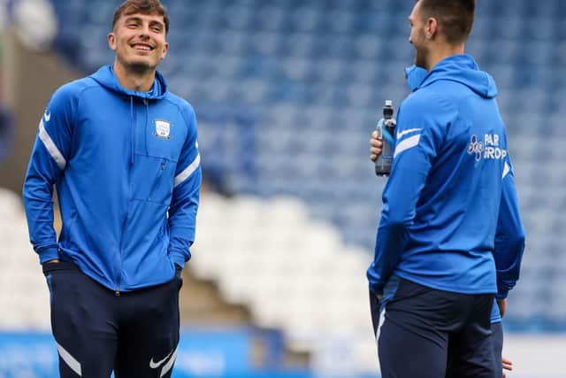 Josh Earl (left) ahead of the game against Huddersfield.