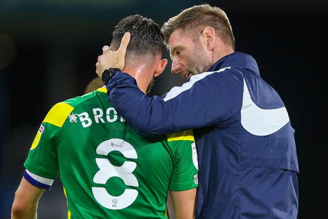 Coach Paul Gallagher with skipper Alan Browne at the end of the game