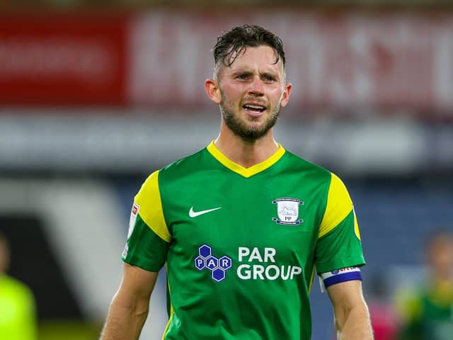 Alan Browne pictured as he went to apologise to fans for a poor display – and was met with abuse at Huddersfield