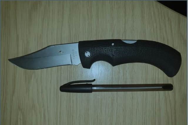 A 15-year-old boy was caught carrying a knife and a quantity of cannabis in Deepdale. (Credit: Lancashire Police)