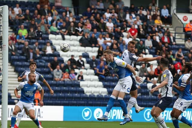 Patrick Bauer heads in the only goal of the game.