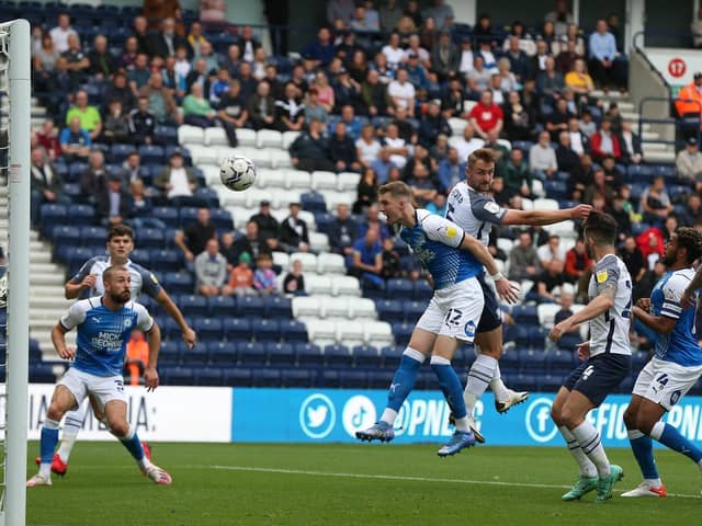 Patrick Bauer heads in the only goal of the game.