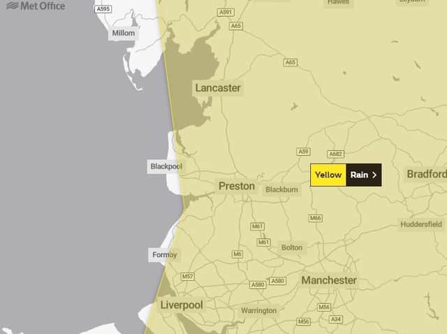 A yellow weather warning is in place for much of the UK