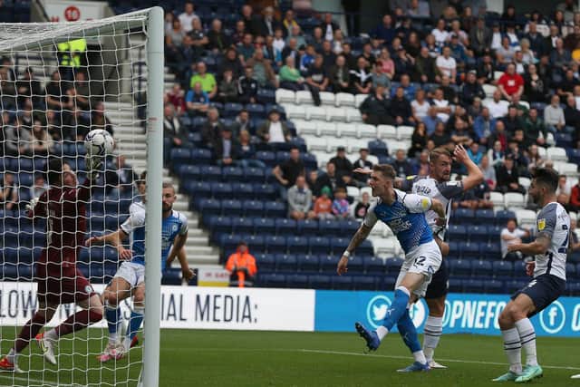 Patrick Bauer heads home the winner against Peterborough United