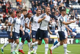 Patrick Bauer celebrates scoring the only goal of the game against Peterborough United.