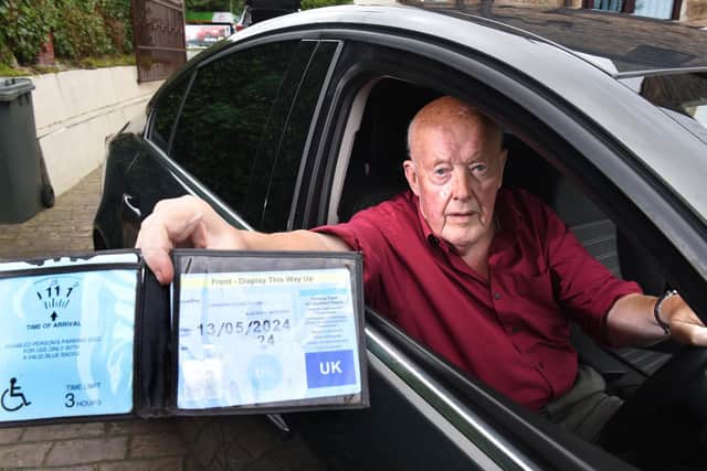 Norman Dean wants other drivers with a blue badge to know that they no longer have to pay for parking at Preston and Chorley hospitals (all images:  Neil Cross)