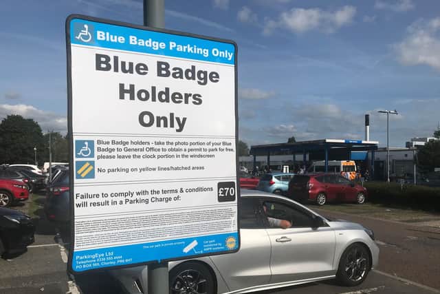 ...and on these signs in areas reserved specifically for blue badge-holders