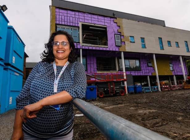 Shveta Bansal, Consultant Ophthalmology outside the construction of the new ophthalmology unit