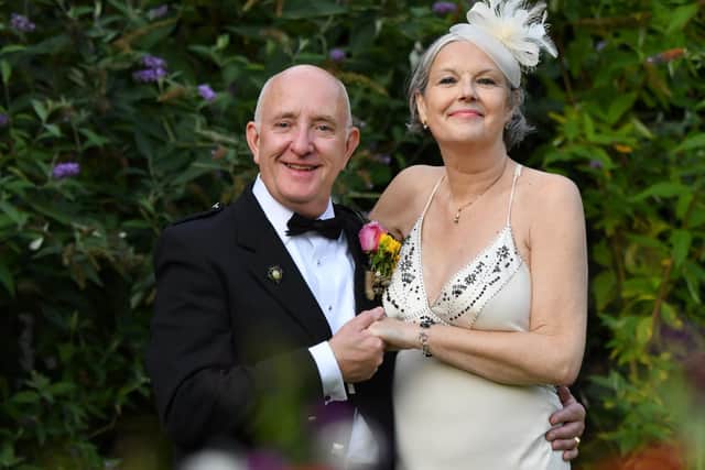 Breast cancer sufferer Helen O'Neill married her partner of 23 years, Ian Pailin, in a ceremony in Congleton in August. Pic: Dave Nelson