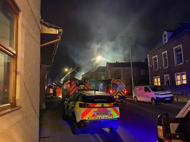 Firefighters tackle the blaze in Rawtenstall overnight (Image Lancashire Fire and Rescue).