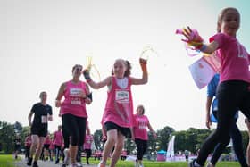 Back in the pink: Runners of all ages took part at Moor Park in Preston