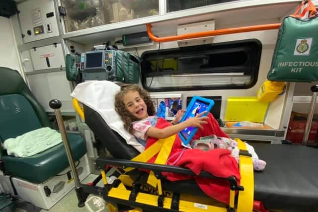 Riziah was transported to the hospital in an ambulance after the incident