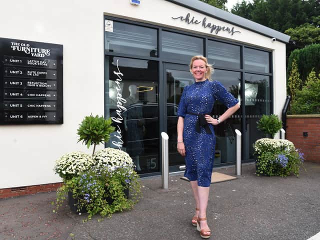 Claire Robinson outside Chic Happens