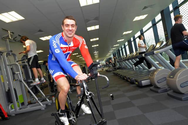From our archives .. Olympic gold medalist cyclist Jason Queally tests out the new gym at Lancaster University in 2011