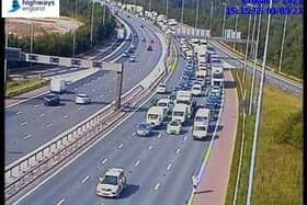 Traffic was temporarily held on the M6 following the incident. (Credit: Highways England)