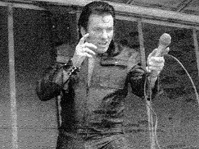 Joseph Thompson on stage as Elvis