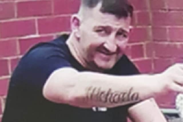 Paul Barlow, 49, is described as 5ft 6 inches tall, with brown hair, a beard and of a medium build. When he was last seen he was wearing navy blue tracksuit pants and a bright yellow t-shirt under a blue long sleeve top. Pic: Lancashire Police