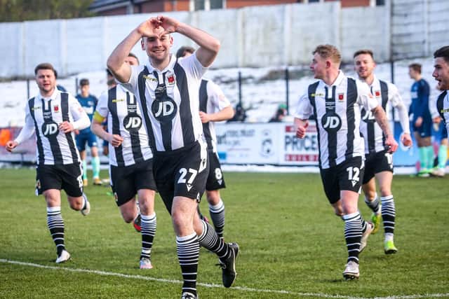 Connor Hall scored twice in Chorley's 9-0 rout of Gloucester. (photo: Stefan Willoughby)
