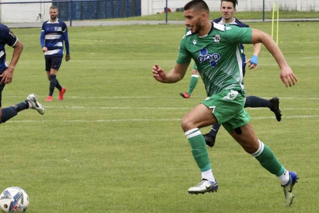 Jordan Darr scored twice for Charnock Richard in the FA Cup (Photo:Steven Taylor Photography)