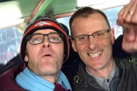 Matt with his brother Mike at a Burnley game