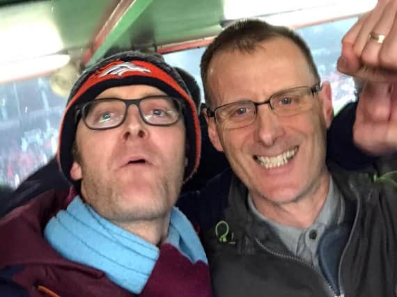 Matt with his brother Mike at a Burnley game