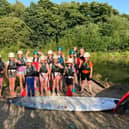 Outside lockdown Brownies were able to have a go at paddleboarding
