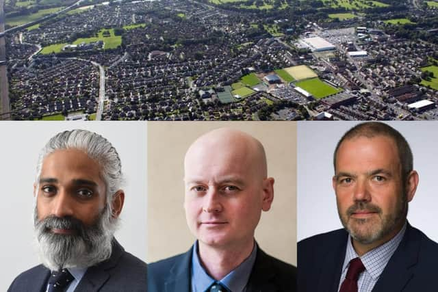 Reflecting on the impact of the pandemic on Lancashire - (from left) Dr. Sakthi Karunanithi, Lancashire County Council's director of public health;  Cllr Matthew Brown, leader of Preston City Council; Cllr Paul Foster, leadr of South Ribble Borough Council