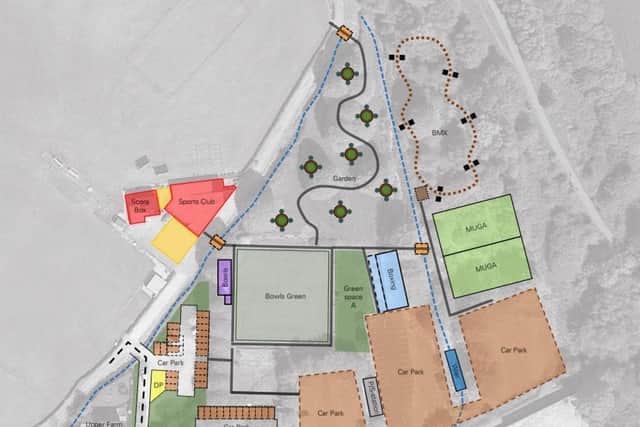 A draft plan for how the sports village could be laid out.