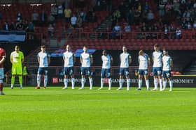 The players observed a minute’s silence to mark the 20th anniversary of the terrorist attacks in New York