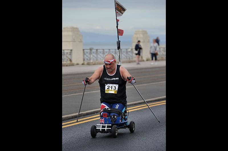 Runners take part in the Blackpool Half and full marathon's along the promenade in Blackpool on Sunday.