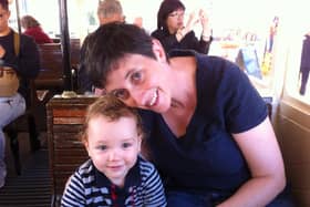 Clare Carney with her son, Huxley