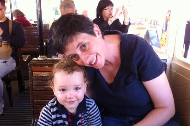 Clare Carney with her son, Huxley
