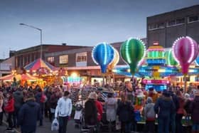 Folk enjoying the Christmas lights switch on in Leyland.