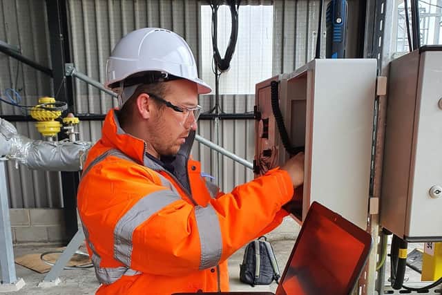One of the radio call-boxes that Total UK Bitumen has had installed at its Chain Caul Way site at Preston Dock