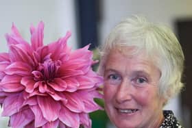 Susan Hankinson with her prize-winning dahlia at the Freckleton Show