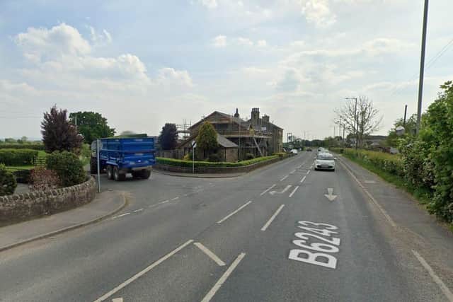 A teenager died after a motorbike and tractor collided in Preston Road, Grimsargh. (Credit: Google)