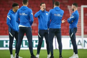 Some of the Preston North End squad ahead of the game against Sheffield United at Bramall Lane