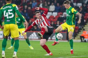 Emil Riis controls the ball before firing home North End's last-ditch equaliser