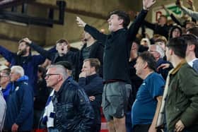 Preston North End supporters in the away end at Bramall Lane