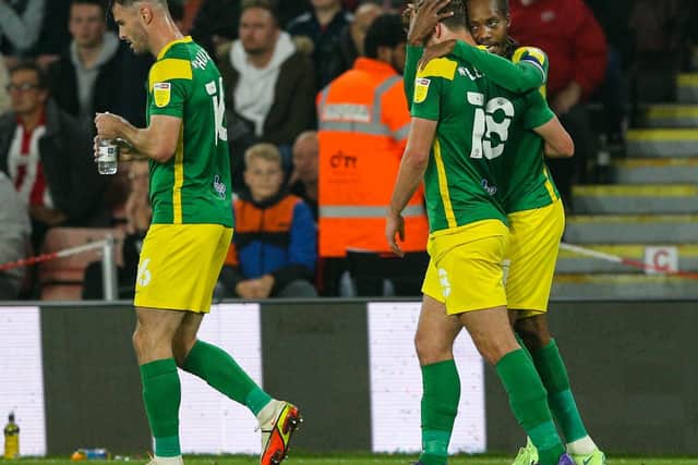 Ryan Ledson congratulates Daniel Johnson after scoring for PNE at Sheffield United