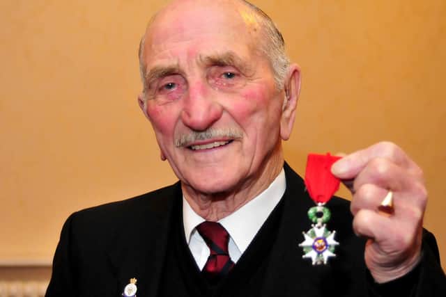 Former Royal Engineer Gerard Rogerson from Longridge pictured in 2016 with his Legion D'Honneure medal for WW2 service in France.