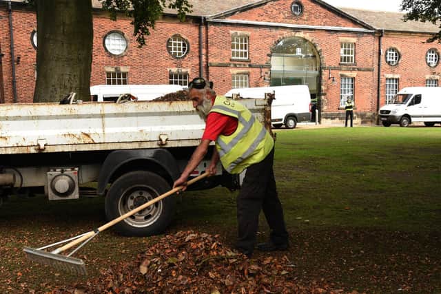A last-minute spruce-up of the grounds of Astley Hall (image: Neil Cross)