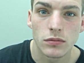 Nathan Scott (pictured) has been jailed for four-and-a-half years after a "violent" robbery in Lancashire.