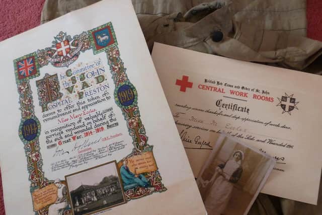 The wartime service certificates belonging to Nurse Mary Eccles of Euxton Picture courtesy of Stuart Clewlow